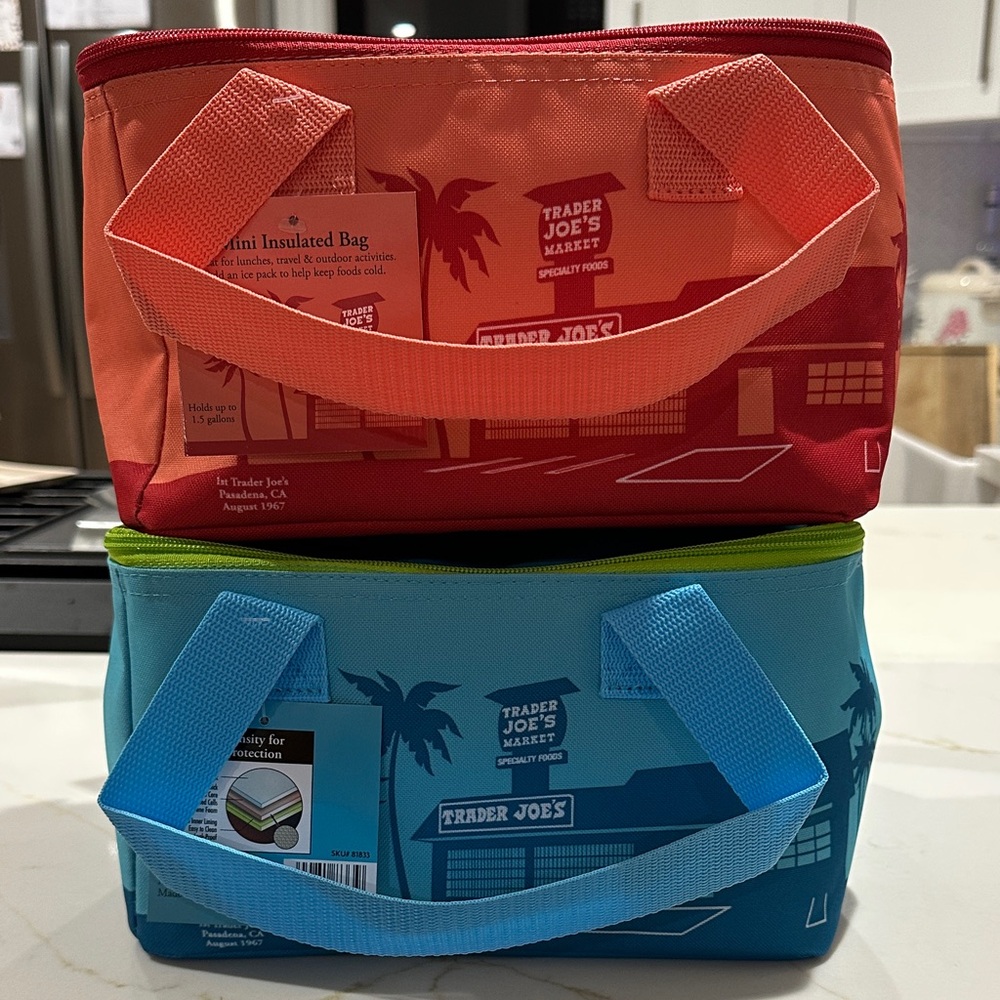 Trader Joe's Insulated Bag Set - Red and Blue